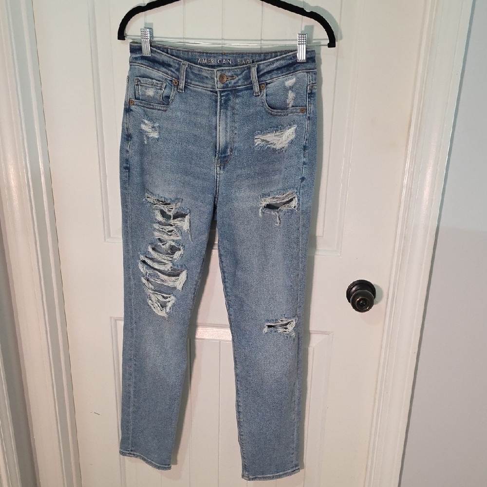 American Eagle Outfitters Women's Distressed Light Blue Jeans
